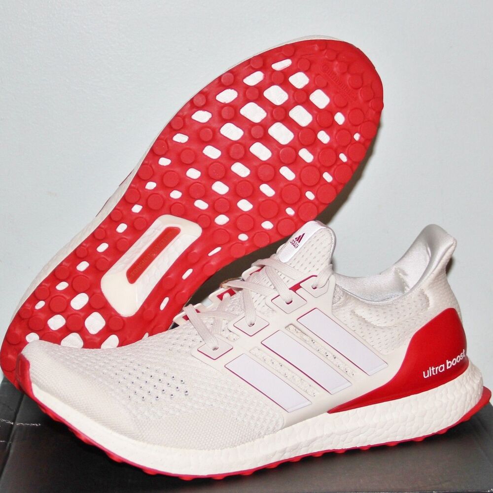 Adidas UltraBoost 1.0 Running Shoes Mens 9.5 11.5 Chalk White Scarlet Red